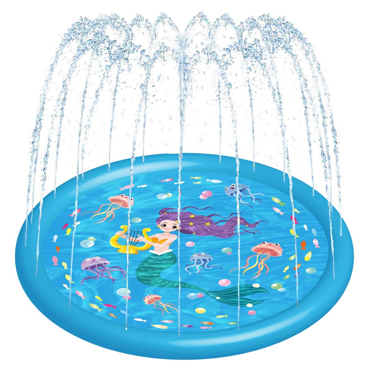 Kids Sprinklers for Outside, Splash Pad for Toddlers & Baby Pool 3-in-1 60" Water Toys Gifts for 1 2 3 4 5 Year Old Boys Girls Splash Play Mat